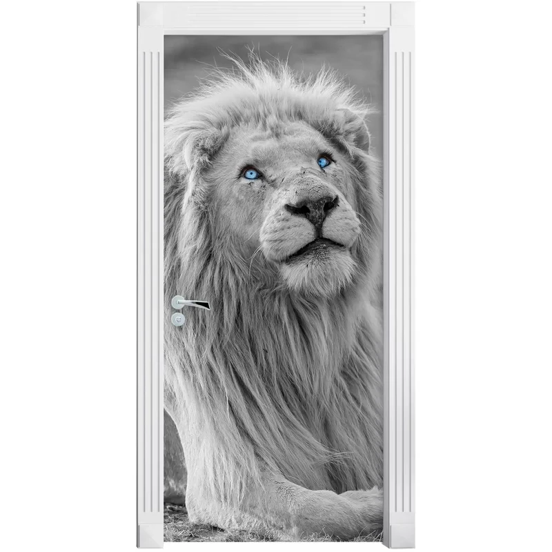 

Наклейки роспись 3D ступенчатая дверь милый Лев синий глаз наклейка «сделай сам» самоклеящийся водонепроницаемый бумажный постер для печат...