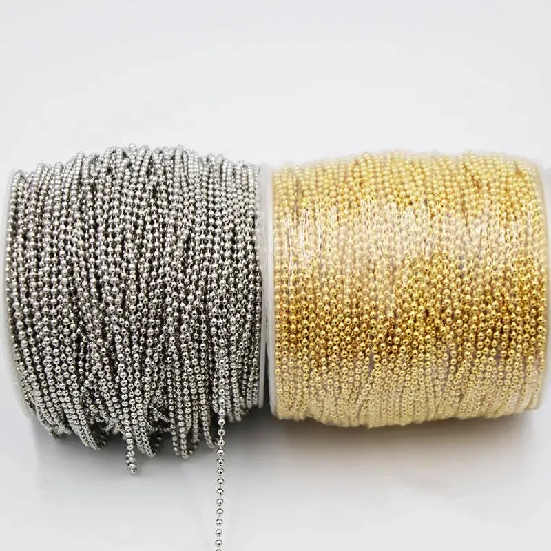 

100CM Color retention Bead Rope For Jewelry DIY Hanmade Link Chain Chokers Vintage Gold Tone Solid Metal