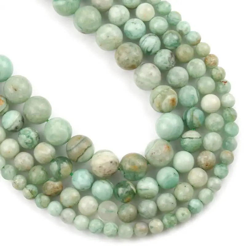 6 8 10 12 mm 15 Inches Natural Stone Green Creastly Beads Round Loose For Jewelry Making components DIY Bracelet Necklace | Украшения и