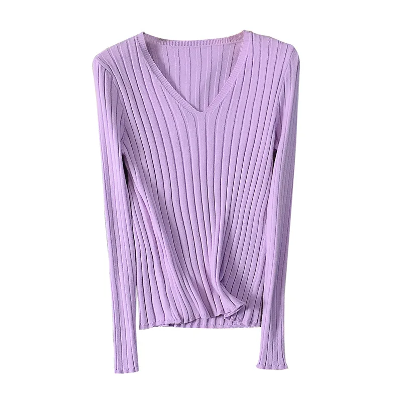 

knitted bottomed shirt women's spring and autumn new thin style with soft wind sweater on the inside and outside