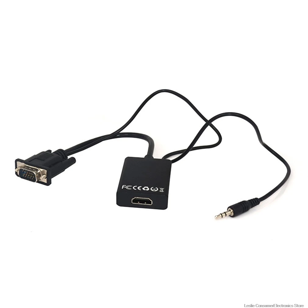 Преобразователь аудиовизуальных систем Vga-Hdmi переходник с аудио выходом 1080P адаптер Vga HDMI для ПК ноутбука