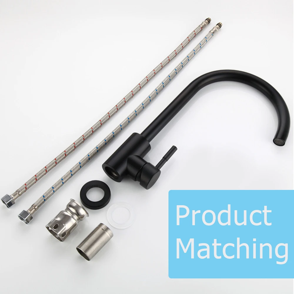 

360 Rotating Kitchen Faucet Black Kitchen Mixer Tap 304 Stainless Steel Faucet Kitchen Quality Bubbler Sink Faucet Kitchen Taps