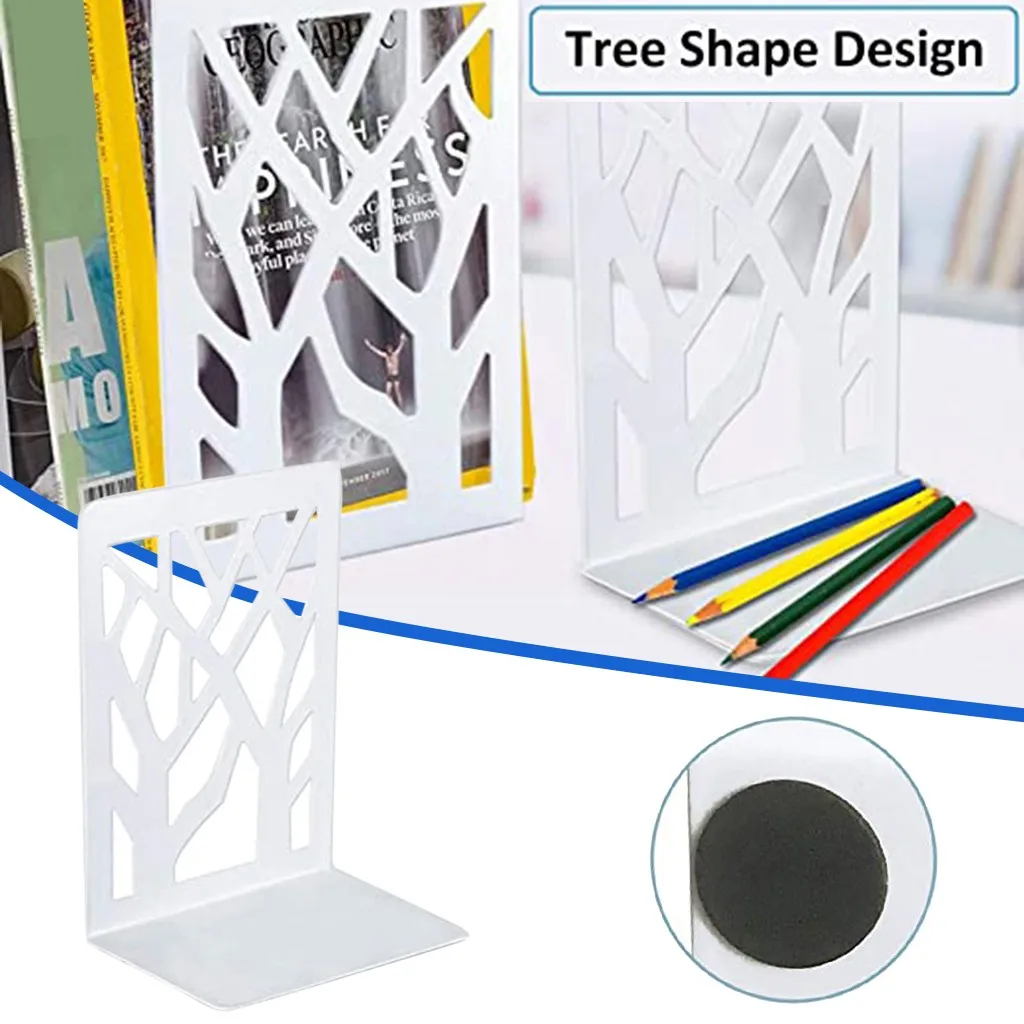 Black Metal Non-Slip Bookend Bracket Heavy Book End Office Stopper Desk Organizer Holder Bookends Accessories | Канцтовары для