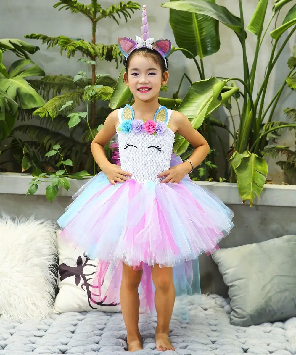 Нарядное платье пачка с единорогом ручной работы для девочек 1 14 лет костюм