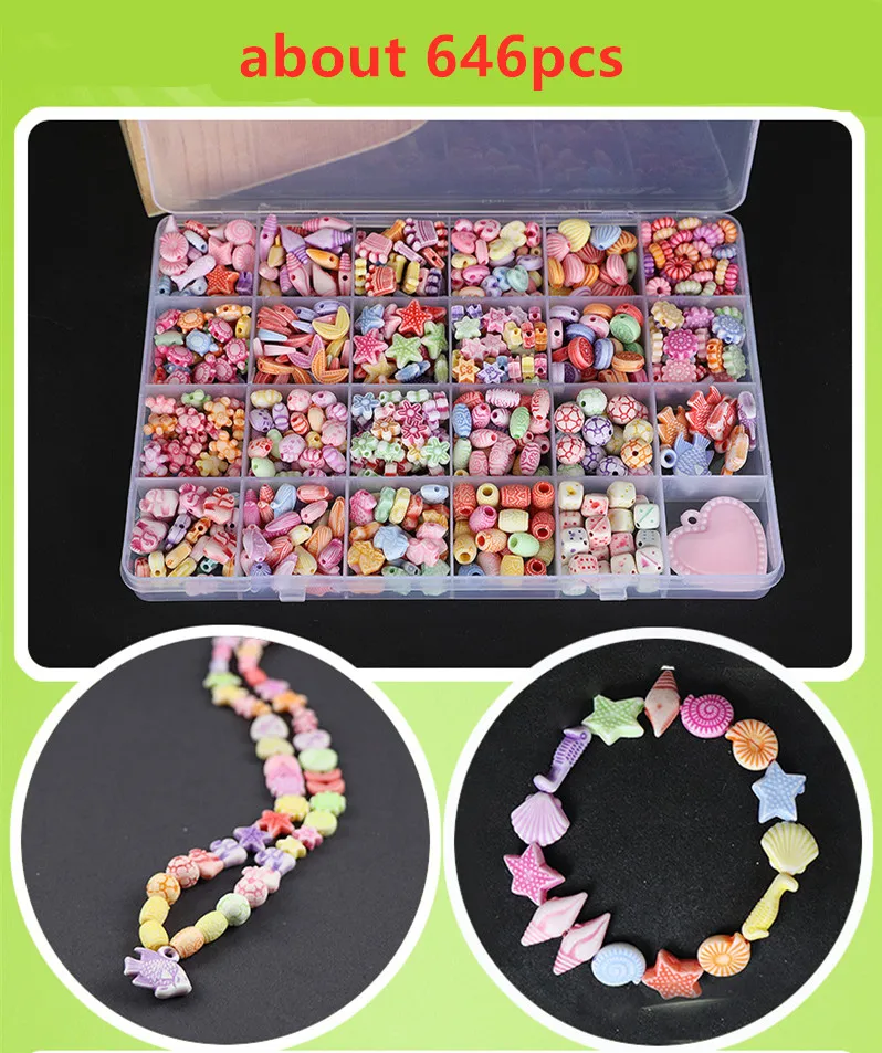 Браслет Пластик DIY акриловые бусины набор аксессуаров Игрушки для девочек