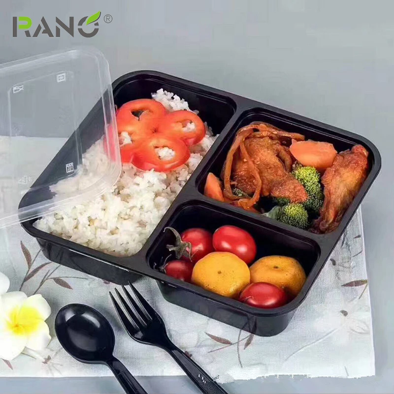 RANO RN-LB03 одноразовые пластиковые пищевой контейнер еда ланч бокс 3 отсека