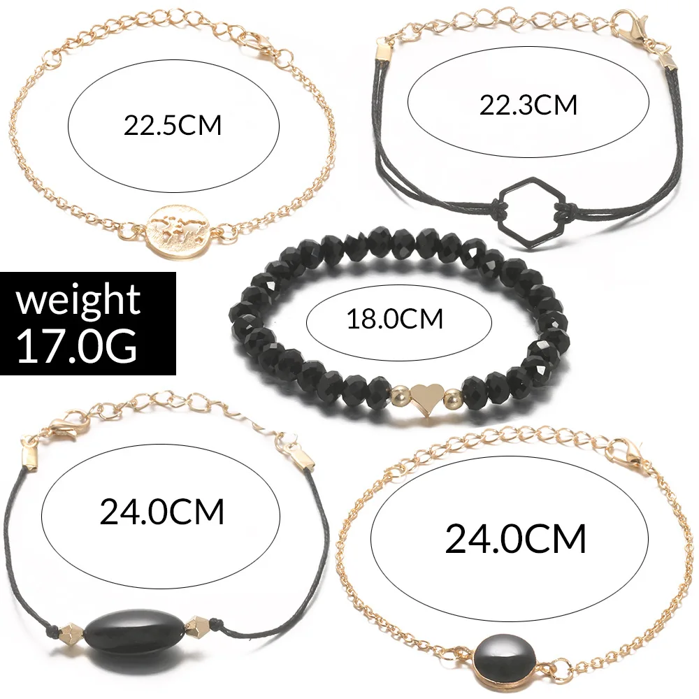 Прямая поставка Комплект браслетов с шармами в богемном стиле бабочкой и сердцем