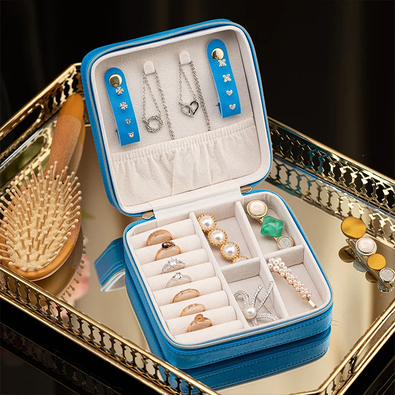 

Креативная портативная шкатулка для ювелирных изделий, многофункциональная шкатулка для ювелирных украшений из высококачественной кожи