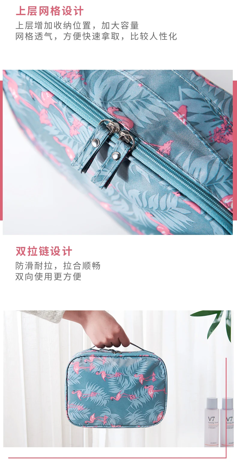 Large Storage Bag Reclosable Portable Slider Pink Ziplock Bags Travel Cosmetic Organizer Pockets Phone Charger Baggies OO50SN | Дом и сад