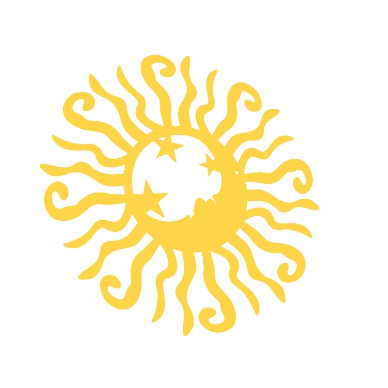 Солнечная Луна металлическая стена искусство стальной открытый декор активный