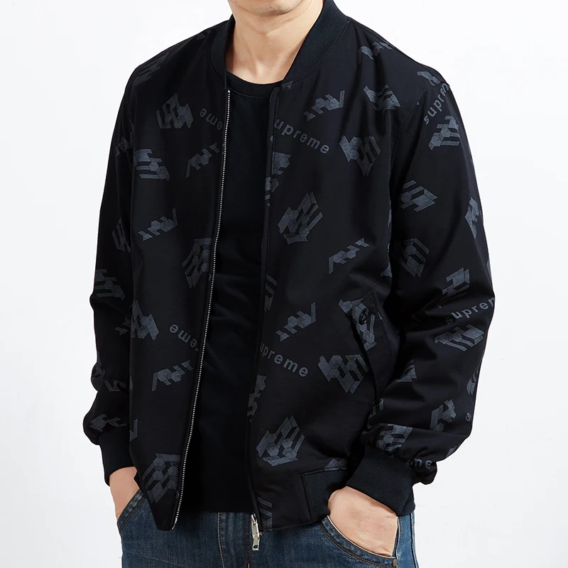 New Arrival Spring Autumn Men's Jackets print Fashion Coats Male Casual Slim Stand Collar Print Bomber Jacket Men Overcoat 8XL | Мужская
