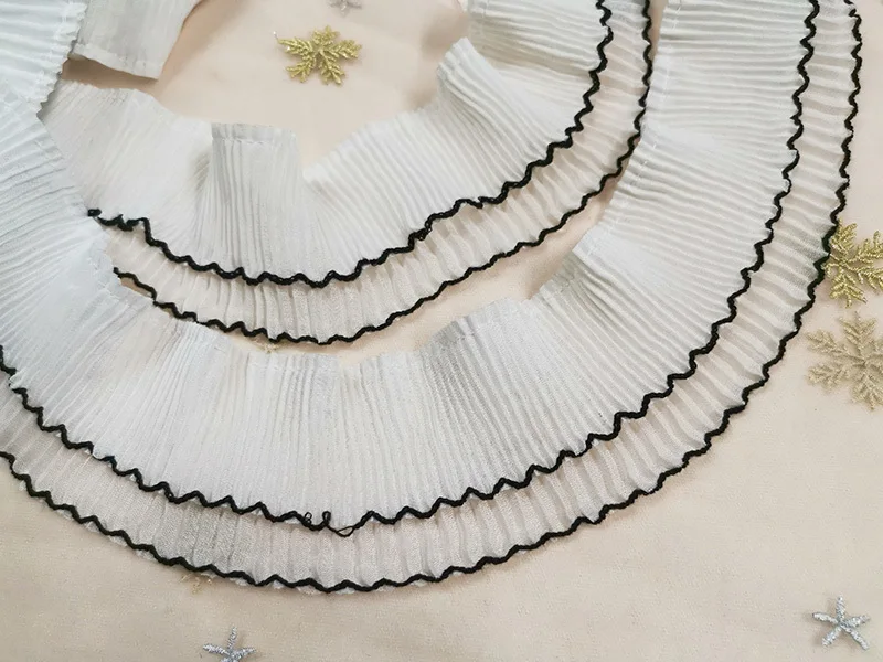 

Double Chiffon Organ Pleat Stretch Soft Lace Fabric DIY Ms. Children's Clothing Skirt Campus Style Sewing Material Trim Dentelle