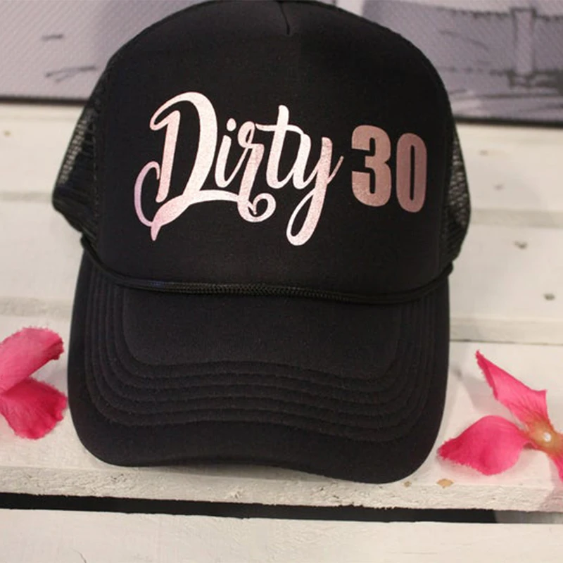 

Dirty Thirty hat summer travel beach pool 30 years old 30th happy Birthday party decoration friend wife Gift present Photo props