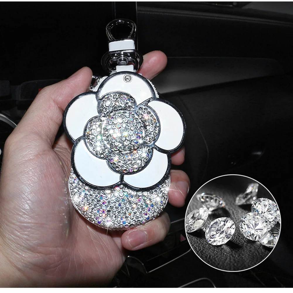 Универсальный блестящий чехол для автомобильных ключей из искусственной кожи на