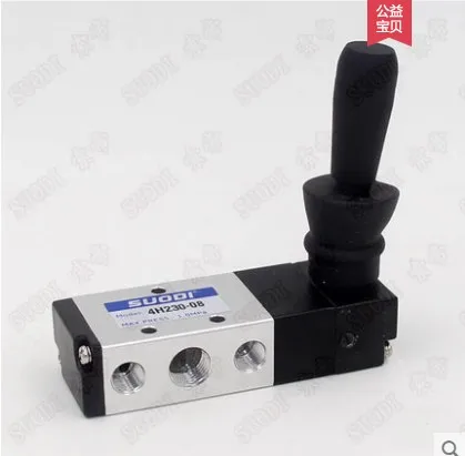 

1/4'' 3/5 Way Single Head Hand Pull Valves With Lock 4H210-08L5 Way 3 Position 4H210-08 Center Close Manual Solenoid Valve Hand