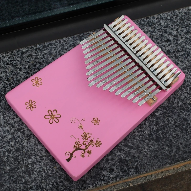 KERUS Pink Kalimba большой палец пианино 17 клавиш портативный Mbira подарки для детей и