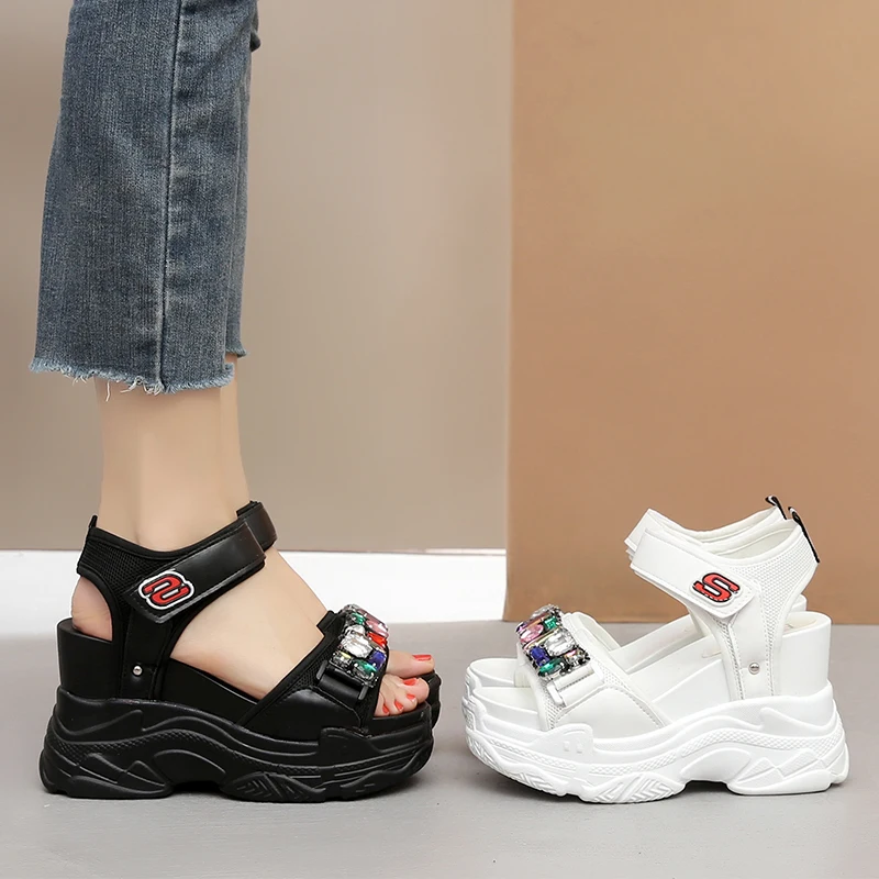 Женские босоножки на платформе и высоком каблуке сандалии гладиаторы танкетке