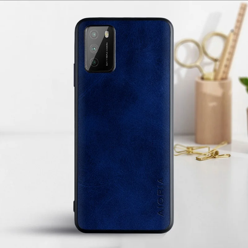 Чехол для Xiaomi Poco M3 силиконовый чехол винтажный кожаный из силикона и мягкого ТПУ