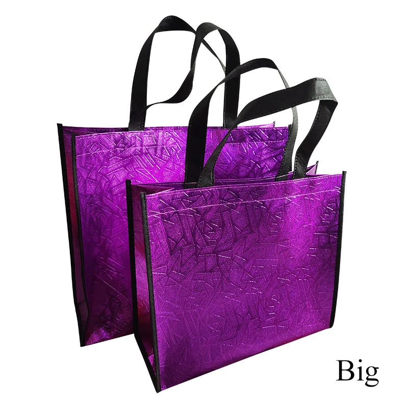 

Foldable Laser Shopping Bag Reusable Foldable Eco Tote Waterproof Fabric Non-woven Bag Tote Portable Travel Shoulder Bag Gift