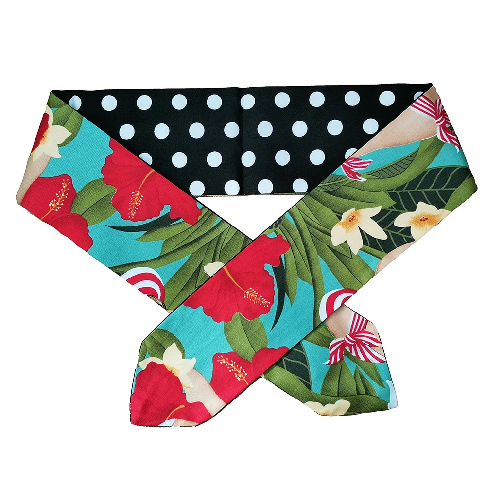 

2021Women Retro 50s Skull Print Dot Headband Hair Accessories Hairband Bow Rockabilly Pinup Wire Scarf 18Styles Fashion Headwear