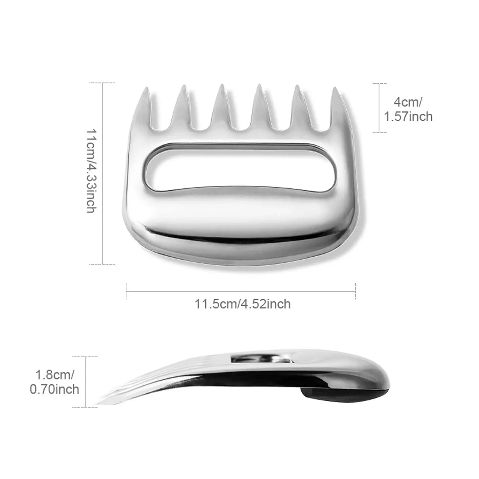 

2pcs Stainless Steel Bear Claws Meat Shredder Strong Pulled Pork Shredder Claw Barbecue Fork BBQ Tool For Shredding Meat