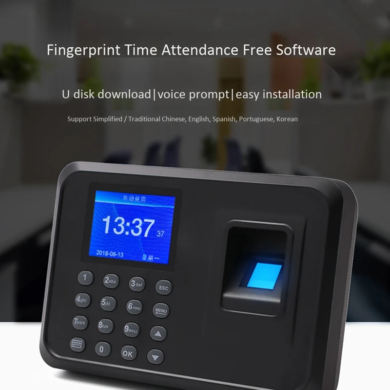

Fingerprint Attendance Machine Biometric Intelligent Fingerprint Time Attendance Machine Time Recorder Machine EU Plug