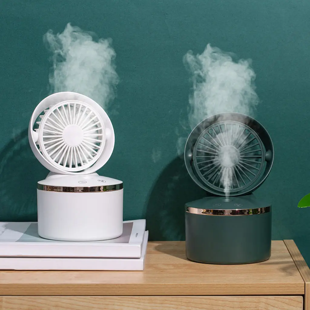 

280ml Portable Travel Quiet USB Air Humidifier Summer Table Cooling Fan Humidify Air Conditioner Cool Mist Rechargeable
