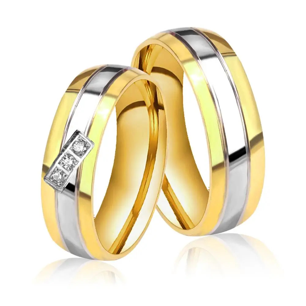 Luxxissids новинка обручальные кольца для пары Bague Femme женщин и мужчин золотого цвета
