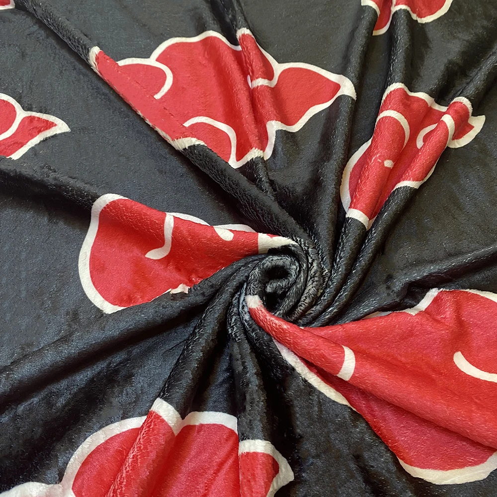 Летнее Флисовое одеяло Красное Облако из японского аниме дышащее супертеплое