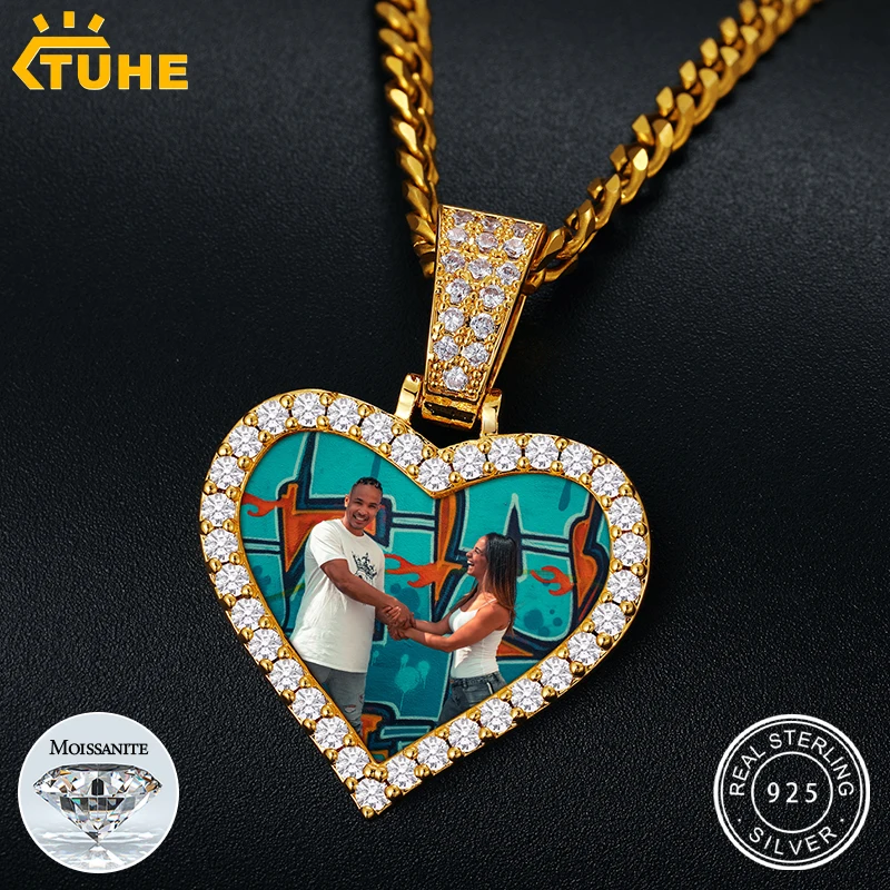 

Цепочка с кулоном в виде сердца из серебра 925 пробы с муассанитом