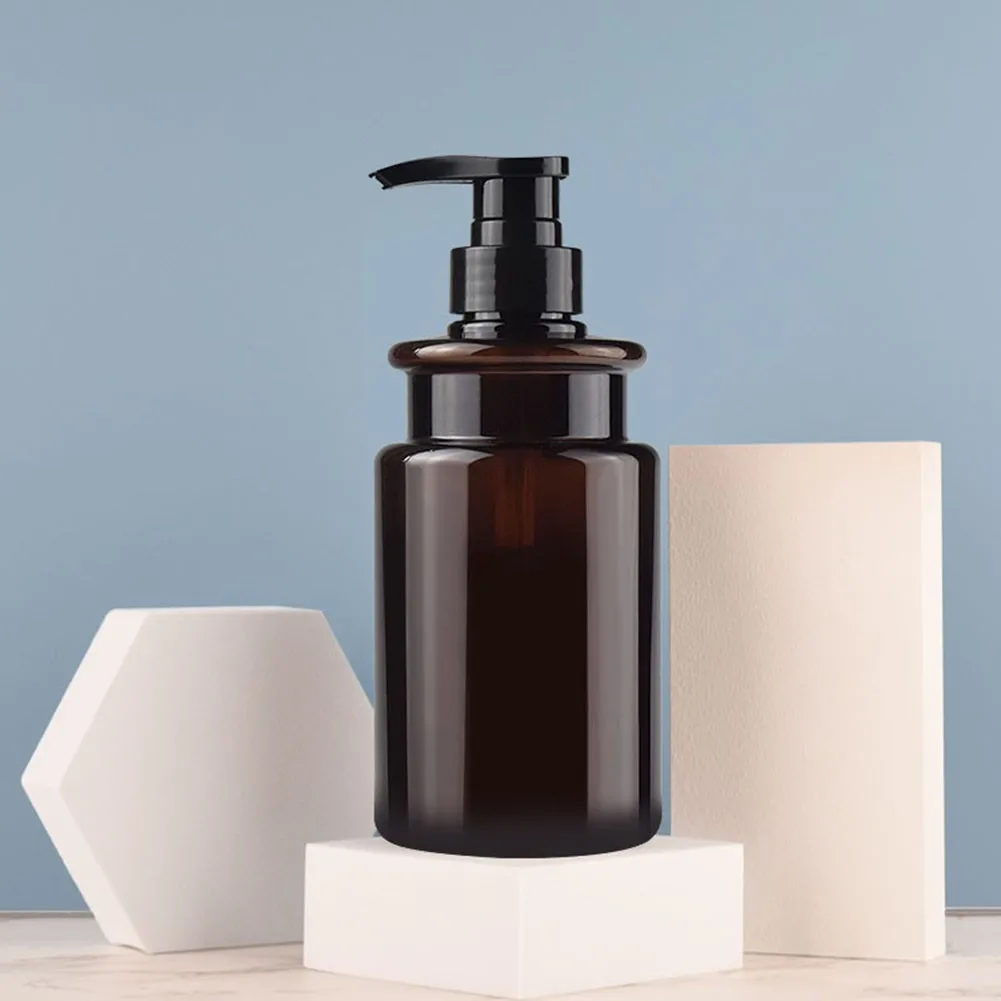 

2X500ml Amber Soap Dispenser Bottle Pump Plastic Liquid Bathroom Shampoo Empty Pump Bottles Environmentally Friendly Plastics