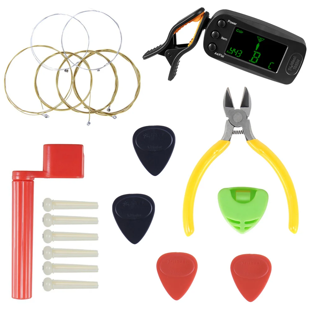 

Acoustic Guitar Full Set Winding String Picking Clip Cutting Pliers Musical Instrument Accessories for Guitar Lovers and Beginne