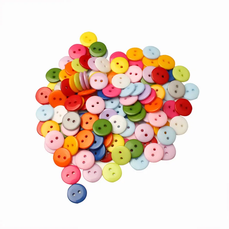 Разноцветные пуговицы из смолы с 2 отверстиями 100 шт. швейный декор для