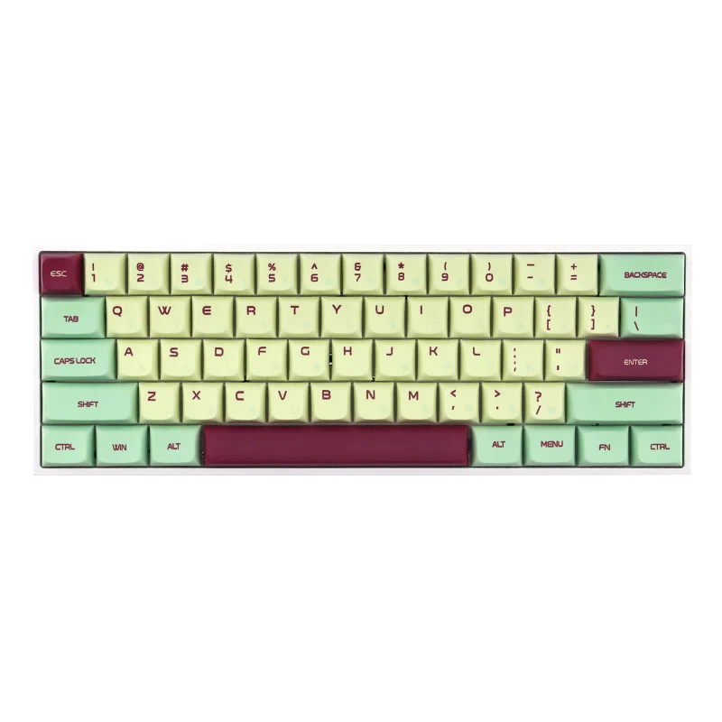 

Колпачки для клавиш PBT 108, похожие на XDA, колпачки для клавиш с сублимационной печатью светильник-зеленого, желтого, фиолетового цветов