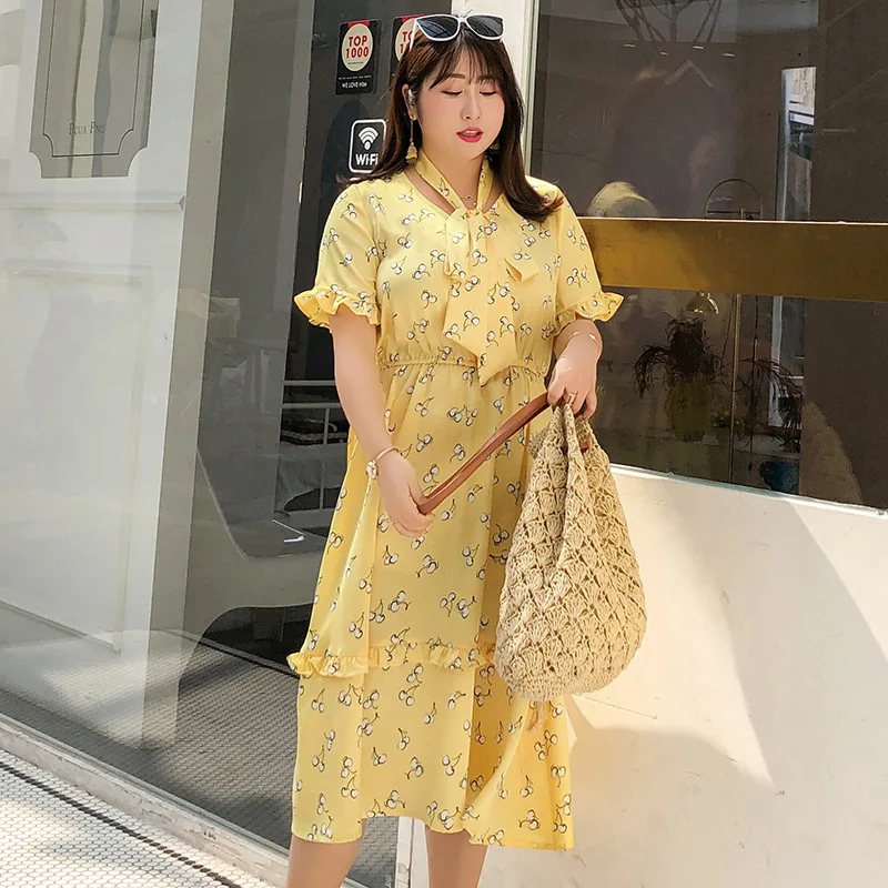 

Женское летнее платье с v-образным вырезом на шнуровке, гофрированное платье для путешествий размера плюс, Повседневное платье длиной до ко...