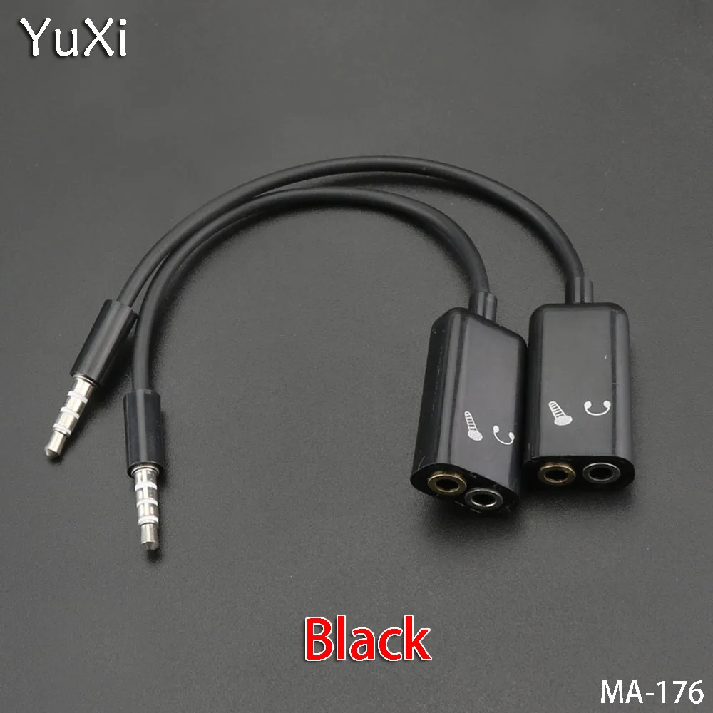 YuXi 4PCS 16CM 3.5 мужской к женскому аудио адаптер для наушников 4 секции 1:2 кабель для преобразования наружного компьютера.