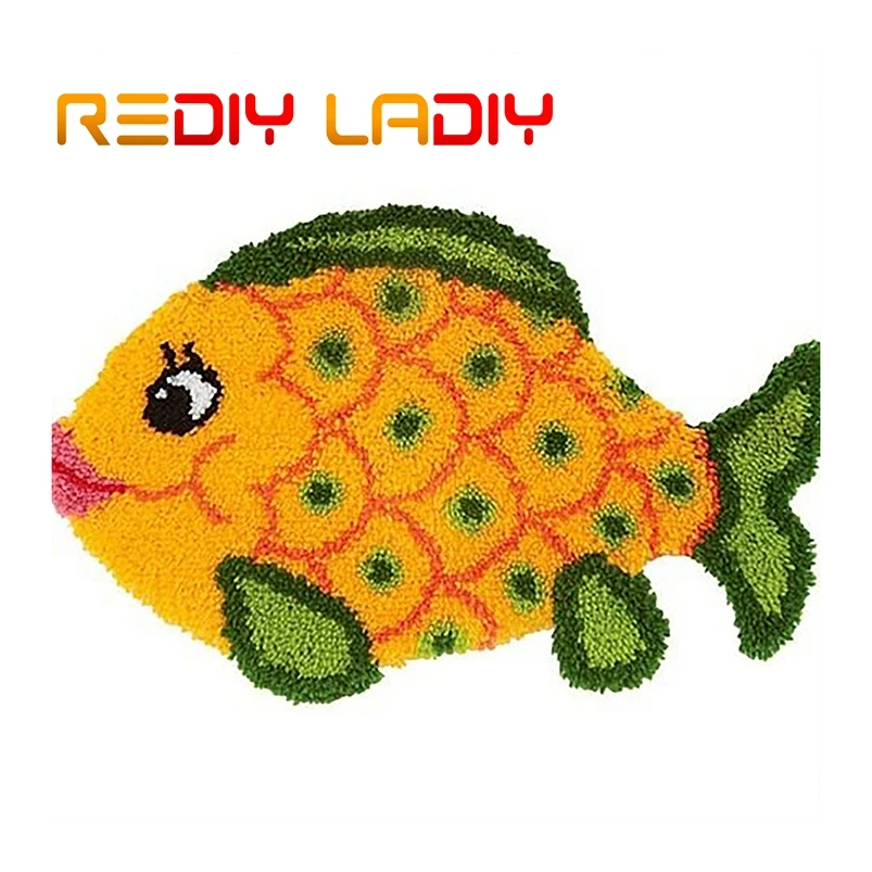 Набор крючков с защелкой ковер вязаный крючком Золотая Рыба акриловая пряжа