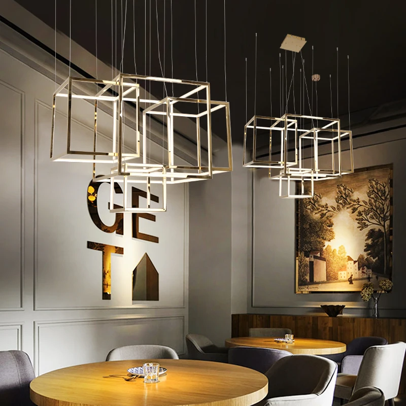 Пост современная люстра простая креативная Геометрическая коробка комбинация отдел продаж песочный стол