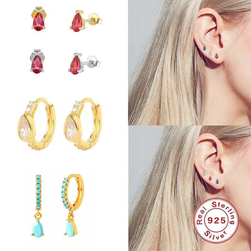 

Серьги-капли женские из серебра 925 пробы с цирконом