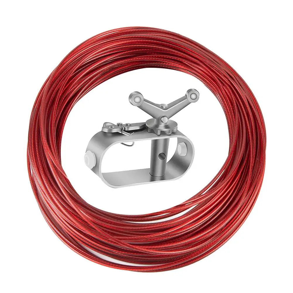 

Cable And Winch For Swimming Pool Cover Standard 100 FT/130 FT Red Cable Stainless Steel Ratchet For Winter Above Ground Swimmin