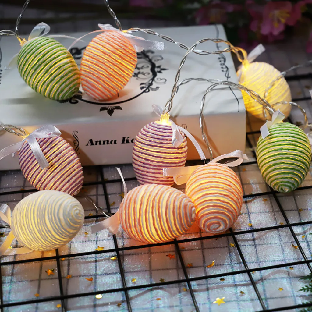 

10leds Easter Decorations For Home Egg Rabbit Led String Light Easter Bunny Fairy String Lights Wedding Party Ornament Garland
