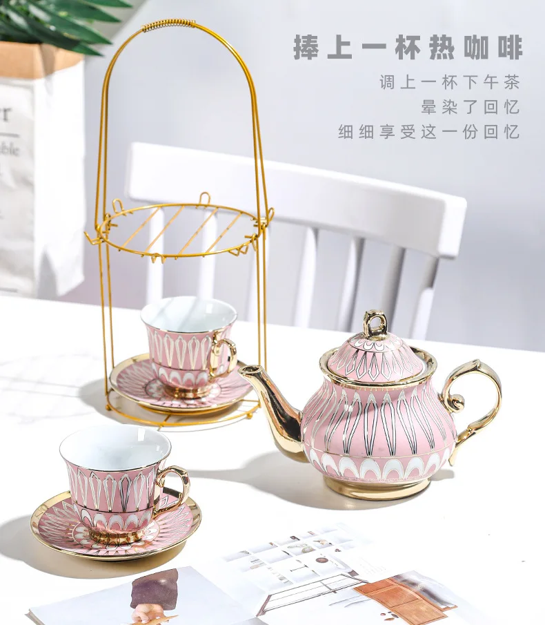 

Nordic ornament ceramic coffee pot family coffee set cup set company gift