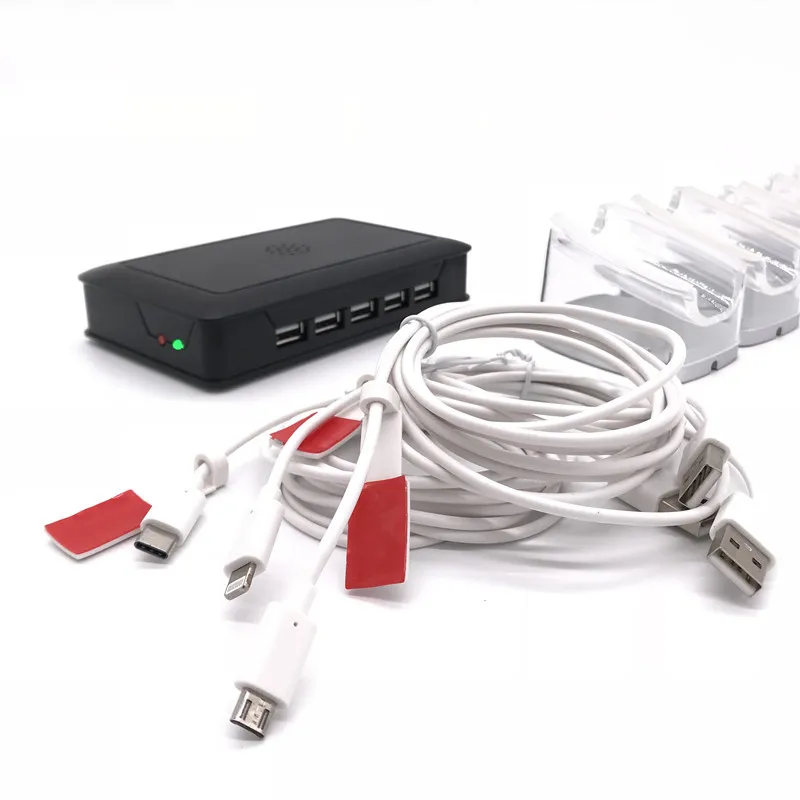 Дизайн 10 портов настольный USB type-c Micro android смартфон охранная сигнализация для розничного магазина