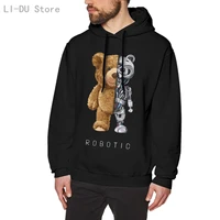 fashion funny unisex robot bear hooded men sweatshirts minimalist teddy mens women robotic clothes streetwear harajuku hoodies