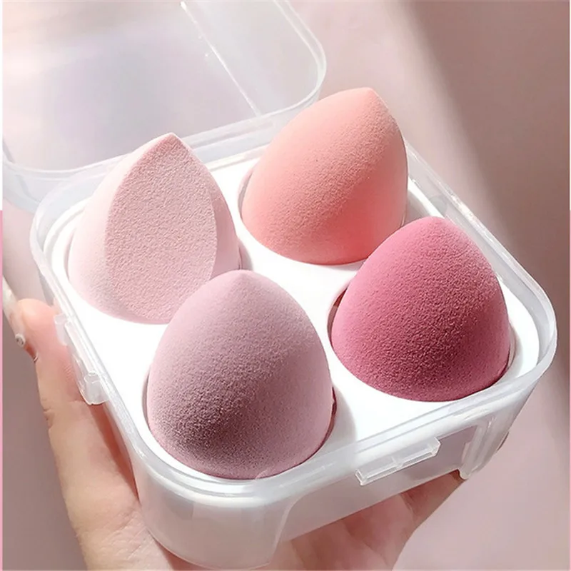 

4pcs Foundation Powder Puff Dry and Wet Combined Beauty Cosmetic Ball Make Up Sponge Puff Bevel Cut Make Up Sponge Tools
