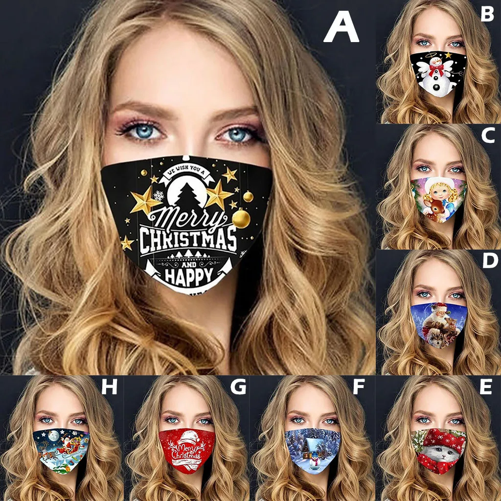Маска для лица 25 # с надписью Merry Christmas на новый год 2021 маска рта Пылезащитная