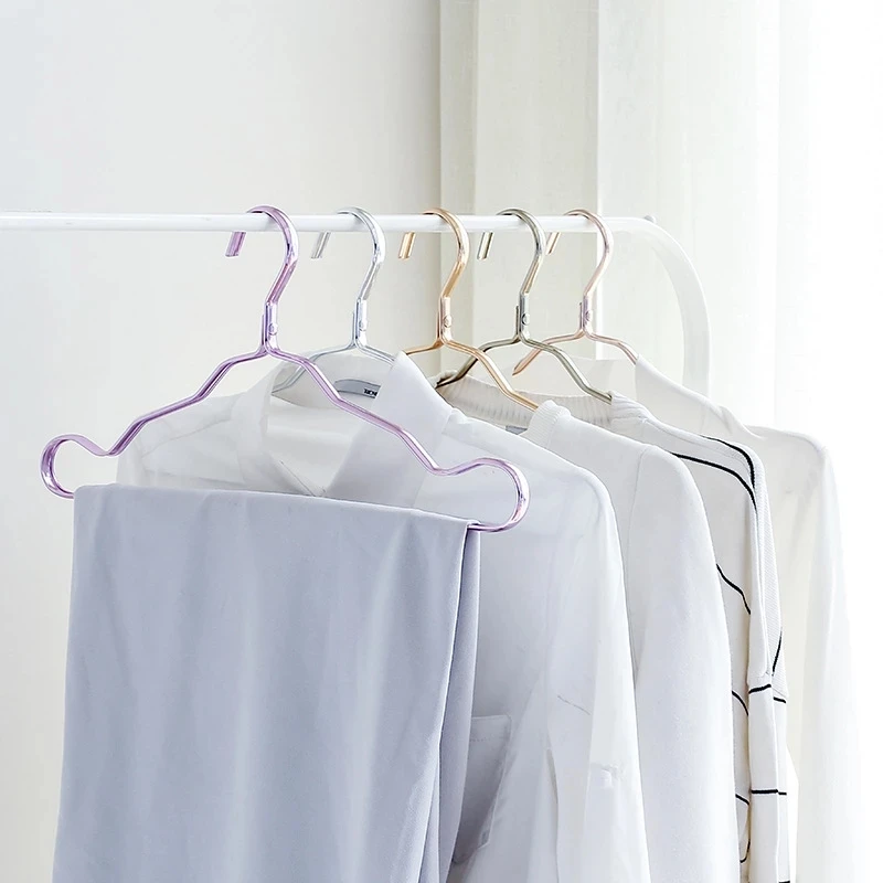 

20Pcs Clothes Hangers Thickened Aluminum Alloy Drying Racks Metal Non-slip High-value Underwear Belt Hangers Windproof Hangers