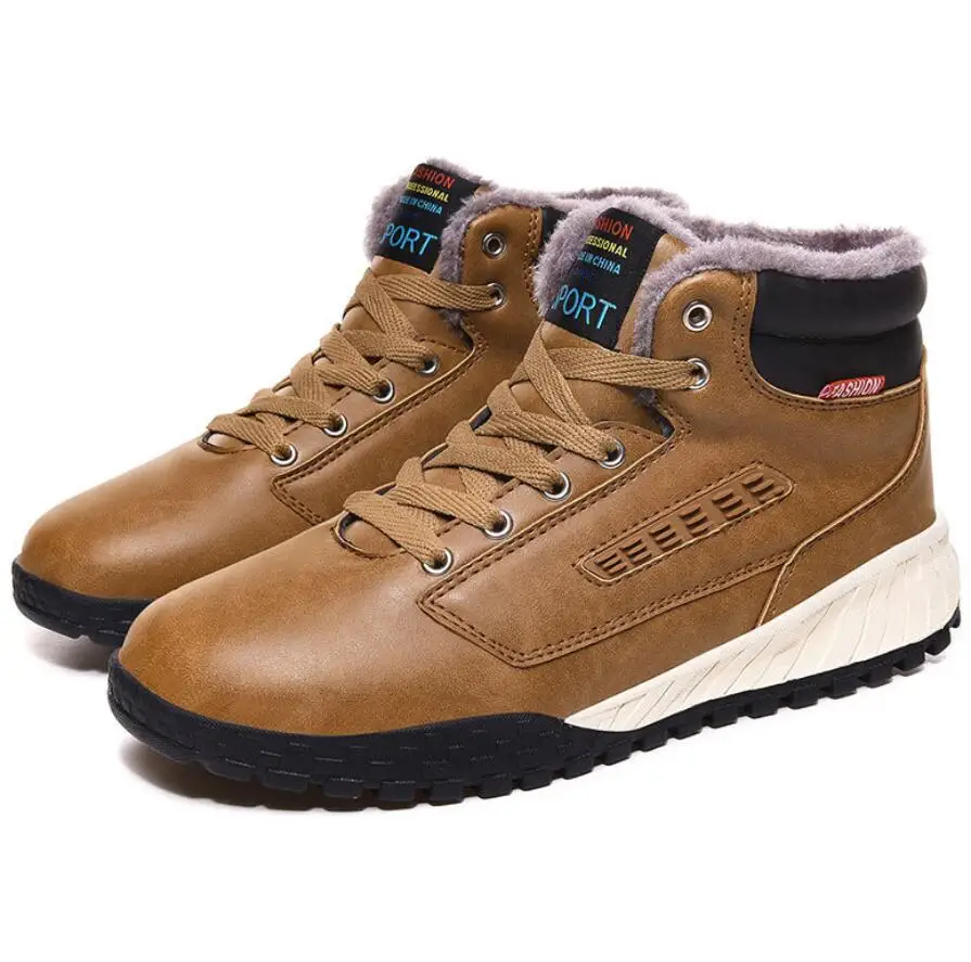 Ботильоны мужские тактические теплые рабочие ботинки кожаные до щиколотки для