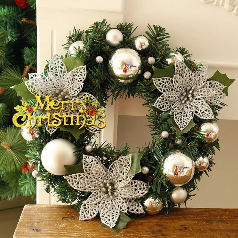 

Christmas Wreath 30cm Garland Christmas Ornament Elegant Christmas Wreath Front Door Wreaths Party Garland