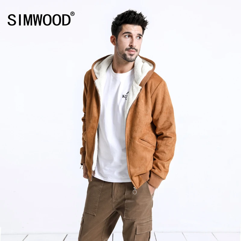 SIMWOOD, зимние мужские куртки, модные, повседневные, толстые, короткие куртки, теплые, Оксфорд, с капюшоном, Дальнобойщик, пальто, верхняя одежда, брендовая куртка 180605